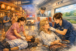 타국 식당 앞에서도, 달리는 열차 안에서도…간호사는 ‘근무 중’이었다