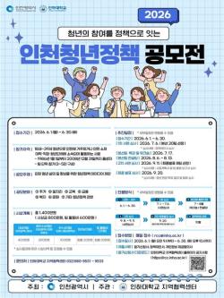 인천시, 청년정책공모전 개최…6월 30일까지 참가자 모집