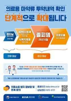 졸피뎀 처방 전 투약이력 확인 의무화…식약처, 의료용 마약류 관리 강화