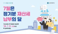 인천시, 7월분 재산세 4,334억 원 부과…납부 기한은 31일까지