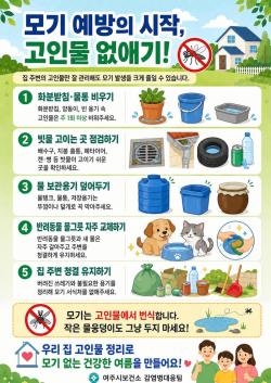 여주시, 장마 후 모기 발생 증가에 따른 ‘집 주변 고인물 제거’ 당부