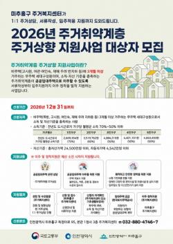 미추홀구, 주거취약계층 발굴부터 이주·정착까지 지원