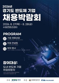 경기도, 27~28일 반도체 기업 채용박람회…도내 20개사 참여