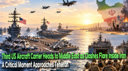 Third US Aircraft Carrier Heads to Middle East as Clashes Flare Inside Iran... A Critical Moment Approaches Teheran