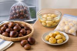 생밤 보관, 껍질째는 냉장 깐 밤은 냉동