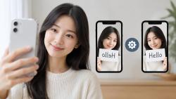 셀카 글씨가 거꾸로 저장된다면 전면 카메라 설정 확인